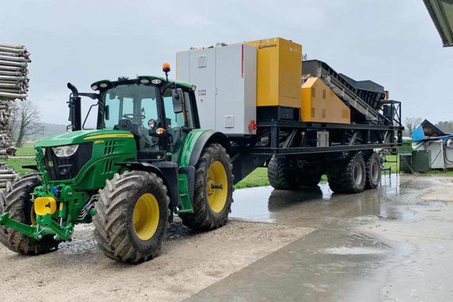 Mobile Steinaufbereitungsanlage für den landwirtschaftlichen Feldeinsatz